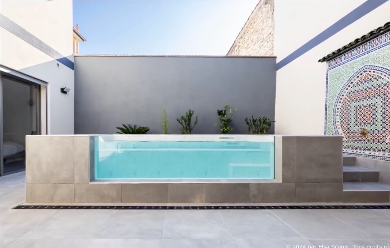 Mini piscine Scanzi vue de coupe.